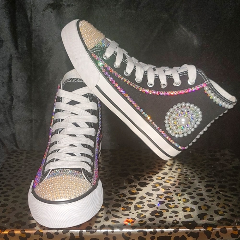 Custom Canvas Bling Sneakers - image 2